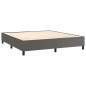 vidaXL Cama box spring colchón y LED cuero sintético gris 180x200 cm vidaXL Cama box spring colchón y LED cuero sintético gris 180x200 cm
