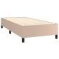 vidaXL Cama box spring colchón LED cuero sintético capuchino 80x200 cm