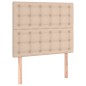 vidaXL Cama box spring colchón LED cuero sintético capuchino 80x200 cm