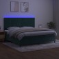 vidaXL Cama box spring colchón y LED terciopelo verde oscuro 200x200cm vidaXL Cama box spring colchón y LED terciopelo verde oscuro 200x200cm