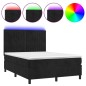 vidaXL Cama box spring colchón y LED terciopelo negro 140x200 cm vidaXL Cama box spring colchón y LED terciopelo negro 140x200 cm