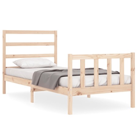 vidaXL Estructura de cama con cabecero madera maciza 100x200 cm
