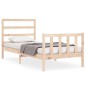 vidaXL Estructura de cama con cabecero madera maciza 100x200 cm vidaXL Estructura de cama con cabecero madera maciza 100x200 cm