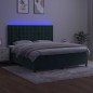 vidaXL Cama box spring colchón y LED terciopelo verde oscuro 180x200cm vidaXL Cama box spring colchón y LED terciopelo verde oscuro 180x200cm