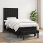 vidaXL Cama box spring con colchón tela negro 80x200 cm