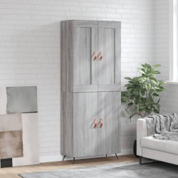 vidaXL Aparador alto madera contrachapada gris sonoma 69,5x34x180 cm