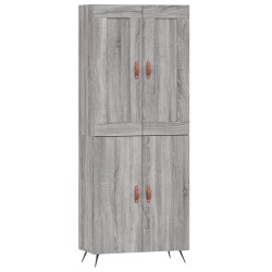 vidaXL Aparador alto madera contrachapada gris sonoma 69,5x34x180 cm