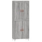 vidaXL Aparador alto madera contrachapada gris sonoma 69,5x34x180 cm vidaXL Aparador alto madera contrachapada gris sonoma 69,5x34x180 cm