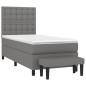 vidaXL Cama box spring con colchón tela gris oscuro 90x190 cm vidaXL Cama box spring con colchón tela gris oscuro 90x190 cm