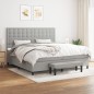 vidaXL Cama box spring con colchón tela gris claro 200x200 cm vidaXL Cama box spring con colchón tela gris claro 200x200 cm