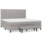 vidaXL Cama box spring con colchón tela gris claro 200x200 cm vidaXL Cama box spring con colchón tela gris claro 200x200 cm