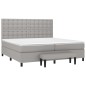 vidaXL Cama box spring con colchón tela gris claro 200x200 cm vidaXL Cama box spring con colchón tela gris claro 200x200 cm