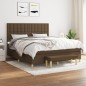 vidaXL Cama box spring con colchón tela marrón oscuro 180x200 cm vidaXL Cama box spring con colchón tela marrón oscuro 180x200 cm