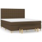 vidaXL Cama box spring con colchón tela marrón oscuro 180x200 cm vidaXL Cama box spring con colchón tela marrón oscuro 180x200 cm
