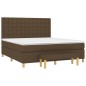 vidaXL Cama box spring con colchón tela marrón oscuro 180x200 cm vidaXL Cama box spring con colchón tela marrón oscuro 180x200 cm