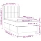 vidaXL Cama box spring colchón y luces LED tela gris taupe 90x190 cm vidaXL Cama box spring colchón y luces LED tela gris taupe 90x190 cm