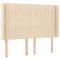 vidaXL Cama box spring colchón y luces LED tela crema 140x190 cm vidaXL Cama box spring colchón y luces LED tela crema 140x190 cm