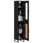 vidaXL Aparador de madera contrachapada negro 34,5x34x180 cm