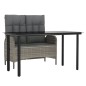 vidaXL Juego de comedor jardín 2 pzas con cojines ratán sintético gris vidaXL Juego de comedor jardín 2 pzas con cojines ratán sintético gris