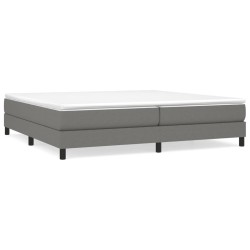 vidaXL Cama box spring con colchón tela gris oscuro 200x200 cm