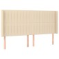 vidaXL Cama box spring colchón y luces LED tela crema 200x200 cm vidaXL Cama box spring colchón y luces LED tela crema 200x200 cm