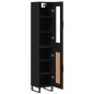 vidaXL Aparador de madera contrachapada negro 34,5x34x180 cm