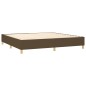 vidaXL Cama box spring colchón luces LED tela marrón oscuro 200x200 cm vidaXL Cama box spring colchón luces LED tela marrón oscuro 200x200 cm