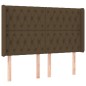 vidaXL Cama box spring colchón luces LED tela marrón oscuro 160x200cm vidaXL Cama box spring colchón luces LED tela marrón oscuro 160x200cm