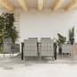 vidaXL Juego de comedor jardín 7 pzas ratán sintético acero gris negro
