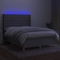 vidaXL Cama box spring colchón y luces LED tela gris claro 140x190 cm vidaXL Cama box spring colchón y luces LED tela gris claro 140x190 cm