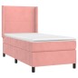 vidaXL Cama box spring colchón y LED terciopelo rosa 90x200 cm vidaXL Cama box spring colchón y LED terciopelo rosa 90x200 cm