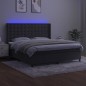 vidaXL Cama box spring colchón y LED terciopelo gris oscuro 180x200 cm vidaXL Cama box spring colchón y LED terciopelo gris oscuro 180x200 cm