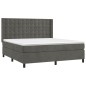 vidaXL Cama box spring colchón y LED terciopelo gris oscuro 180x200 cm vidaXL Cama box spring colchón y LED terciopelo gris oscuro 180x200 cm
