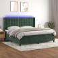 vidaXL Cama box spring colchón y LED terciopelo verde oscuro 200x200cm vidaXL Cama box spring colchón y LED terciopelo verde oscuro 200x200cm