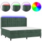 vidaXL Cama box spring colchón y LED terciopelo verde oscuro 200x200cm vidaXL Cama box spring colchón y LED terciopelo verde oscuro 200x200cm
