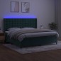 vidaXL Cama box spring colchón y LED terciopelo verde oscuro 200x200cm vidaXL Cama box spring colchón y LED terciopelo verde oscuro 200x200cm