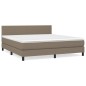 vidaXL Cama box spring con colchón tela gris taupe 160x200 cm vidaXL Cama box spring con colchón tela gris taupe 160x200 cm