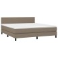 vidaXL Cama box spring con colchón tela gris taupe 160x200 cm vidaXL Cama box spring con colchón tela gris taupe 160x200 cm