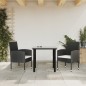 vidaXL Juego de comedor para jardín 3 piezas ratán sintético y acero