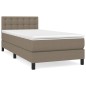 vidaXL Cama box spring con colchón tela gris taupe 90x200 cm vidaXL Cama box spring con colchón tela gris taupe 90x200 cm