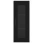 vidaXL Aparador de madera contrachapada negro 34,5x34x180 cm