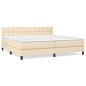 vidaXL Cama box spring con colchón tela color crema 200x200 cm
