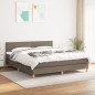 vidaXL Cama box spring con colchón tela gris taupe 180x200 cm vidaXL Cama box spring con colchón tela gris taupe 180x200 cm