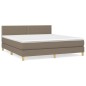 vidaXL Cama box spring con colchón tela gris taupe 180x200 cm vidaXL Cama box spring con colchón tela gris taupe 180x200 cm