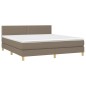 vidaXL Cama box spring con colchón tela gris taupe 180x200 cm vidaXL Cama box spring con colchón tela gris taupe 180x200 cm