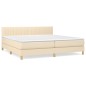 vidaXL Cama box spring con colchón tela color crema 200x200 cm vidaXL Cama box spring con colchón tela color crema 200x200 cm