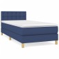 vidaXL Cama box spring con colchón tela azul 90x190 cm vidaXL Cama box spring con colchón tela azul 90x190 cm