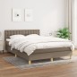 vidaXL Cama box spring con colchón tela gris taupe 140x200 cm vidaXL Cama box spring con colchón tela gris taupe 140x200 cm