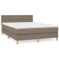 vidaXL Cama box spring con colchón tela gris taupe 140x200 cm vidaXL Cama box spring con colchón tela gris taupe 140x200 cm