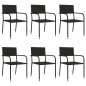 vidaXL Juego de comedor de jardín 7 pzas ratán sintético y acero negro vidaXL Juego de comedor de jardín 7 pzas ratán sintético y acero negro